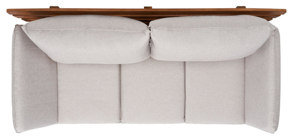 Safavieh EMELY Outdoor Daybed - Stylish Convertible Lounger with Weather-Resistant Cushions for Patios Natural / Light Grey PAT7300E