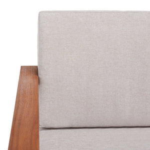 Safavieh EMIKO Outdoor Bench - Modern Comfort for Your Porch or Patio with Plush Cushions and Stylish Design Natural / Light Grey PAT7302E