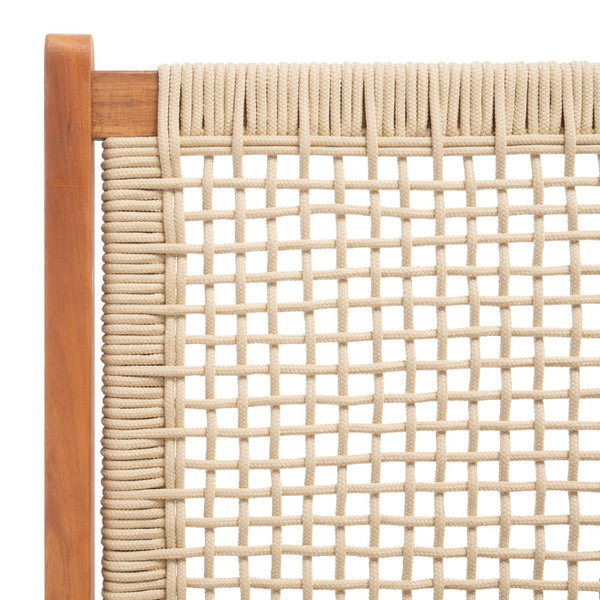 Safavieh KOBINA Outdoor Bench - Modern Sculpted Design with Durable Folding Frame for Stylish Patio Seating Natural / Natural PAT7304A