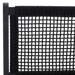 Safavieh KOBINA Outdoor Bench - Modern Sculpted Design with Durable Folding Frame for Stylish Patio Seating Black / Black PAT7304C