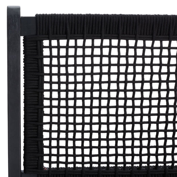 Safavieh KOBINA Outdoor Bench - Modern Sculpted Design with Durable Folding Frame for Stylish Patio Seating Black / Black PAT7304C