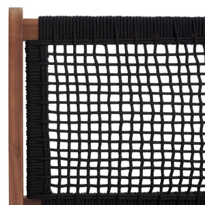 Safavieh KOBINA Outdoor Bench - Modern Sculpted Design with Durable Folding Frame for Stylish Patio Seating Natural / Black PAT7304E