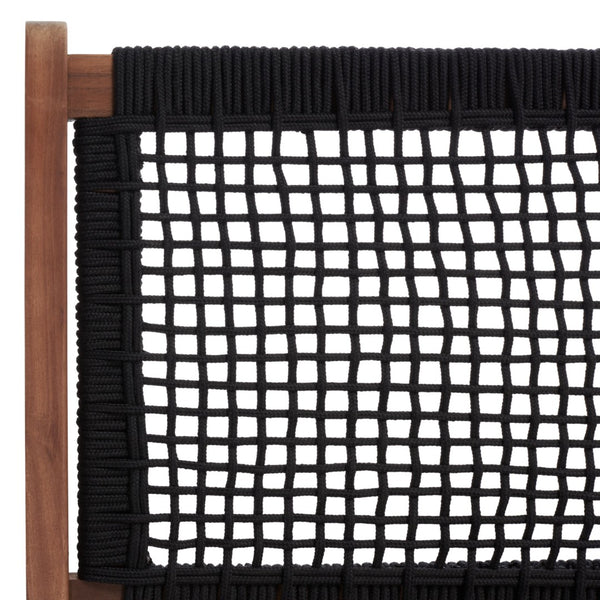 Safavieh KOBINA Outdoor Bench - Modern Sculpted Design with Durable Folding Frame for Stylish Patio Seating Natural / Black PAT7304E
