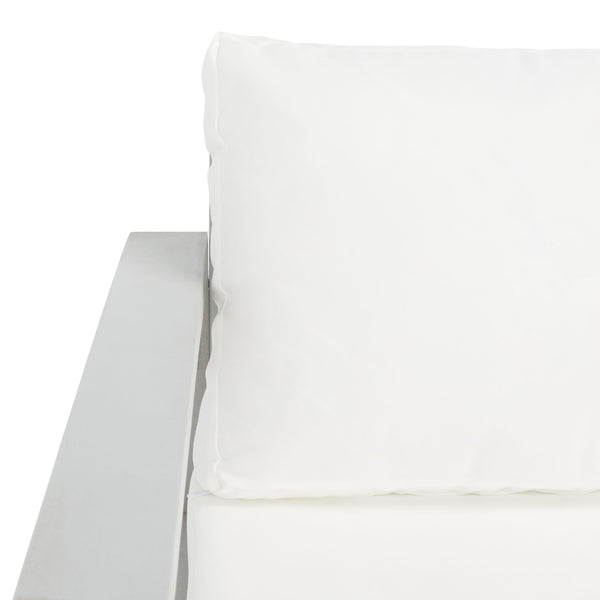 Safavieh Endelia Outdoor Living Set XII23 Grey Wood/Beige Cushion Galvanized Steel PAT7309B-2BX