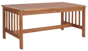 Safavieh Finnick 4 Piece Living Set XII23 Natural Wood/Light Grey Cushion Galvanized Steel PAT7313E-2BX