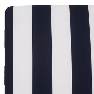 Safavieh Newport Lounge Chair - Stylish Black Stripe Design For Ultimate Comfort In Any Outdoor Space Natural ,Navy Striped Acacia ,Polyester,Foam Pat7316f