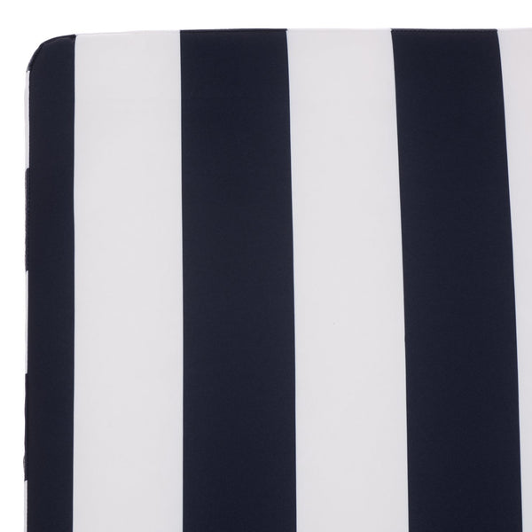 Safavieh Newport Lounge Chair - Stylish Black Stripe Design For Ultimate Comfort In Any Outdoor Space Natural ,Navy Striped Acacia ,Polyester,Foam Pat7316f