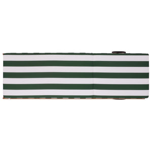 Safavieh Newport Lounge Chair - Stylish Black Stripe Design For Ultimate Comfort In Any Outdoor Space Natural ,Hunter Green Stripe Acacia ,Polyester,Foam Pat7316h