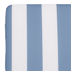 Safavieh Newport Lounge Chair - Stylish Black Stripe Design For Ultimate Comfort In Any Outdoor Space Natural ,Baby Blue Stripe Acacia ,Polyester,Foam Pat7316u