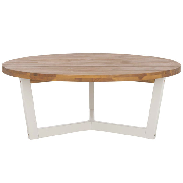 Safavieh Leo Round Coffee Table 3 Legs Natural / White PAT7319A