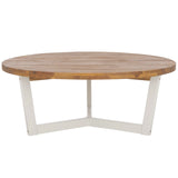 Safavieh Leo Round Coffee Table 3 Legs Natural / White PAT7319A