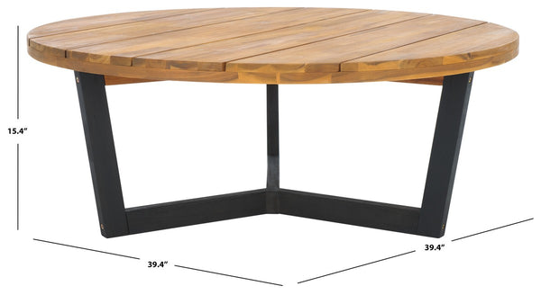 Safavieh Leo Round Coffee Table 3 Legs Natural / Black PAT7319B