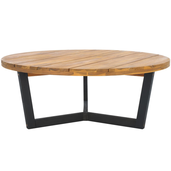 Safavieh Leo Round Coffee Table 3 Legs Natural / Black PAT7319B