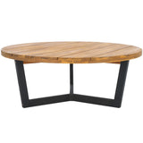 Safavieh Leo Round Coffee Table 3 Legs Natural / Black PAT7319B