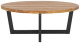 Safavieh Leo Round Coffee Table 4 Legs Natural / Black PAT7320B