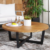 Safavieh Leo Round Coffee Table 4 Legs Natural / Black PAT7320B