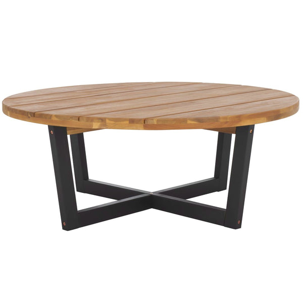 Safavieh Leo Round Coffee Table 4 Legs Natural / Black PAT7320B