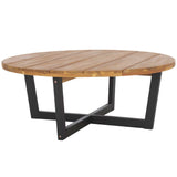 Safavieh Leo Round Coffee Table 4 Legs Natural / Black PAT7320B