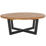 Safavieh Leo Round Coffee Table 4 Legs Natural / Black PAT7320B