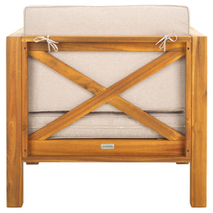 Safavieh Crewe Chair Natural / Light Grey PAT7323E