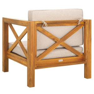 Safavieh Crewe Chair Natural / Light Grey PAT7323E