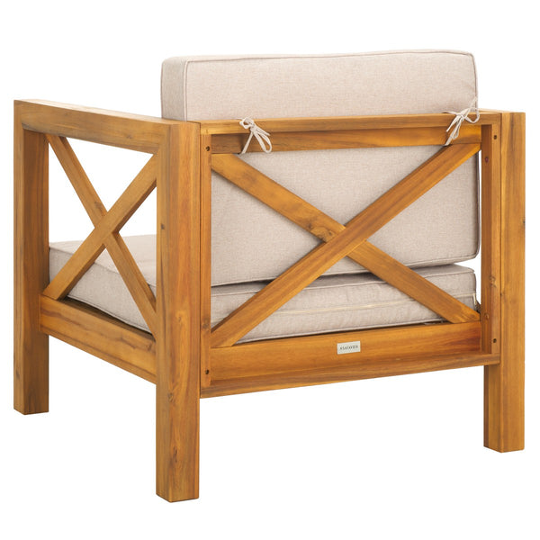 Safavieh Crewe Chair Natural / Light Grey PAT7323E