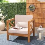 Safavieh Crewe Chair Natural / Light Grey PAT7323E