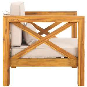 Safavieh Crewe Chair Natural / Light Grey PAT7323E