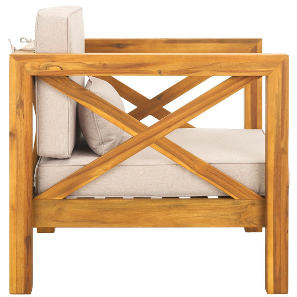 Safavieh Crewe Chair Natural / Light Grey PAT7323E