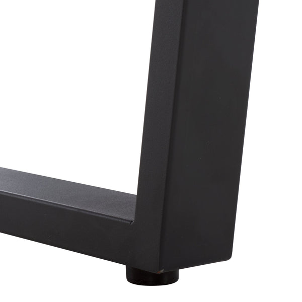 Safavieh Heather 60" Outdoor Bench - Stylish Acacia Wood & Sturdy Steel For Elegant Patio Living Spaces Natural ,Black Steel Pat7326b