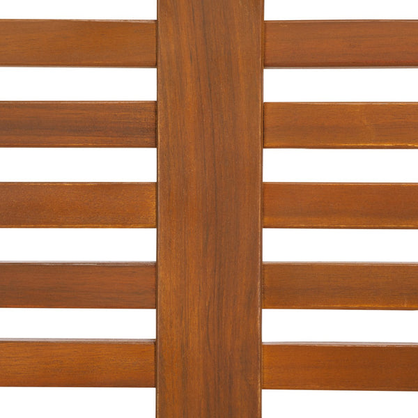 Safavieh Heather 60" Outdoor Bench - Stylish Acacia Wood & Sturdy Steel For Elegant Patio Living Spaces Natural ,Black Steel Pat7326b