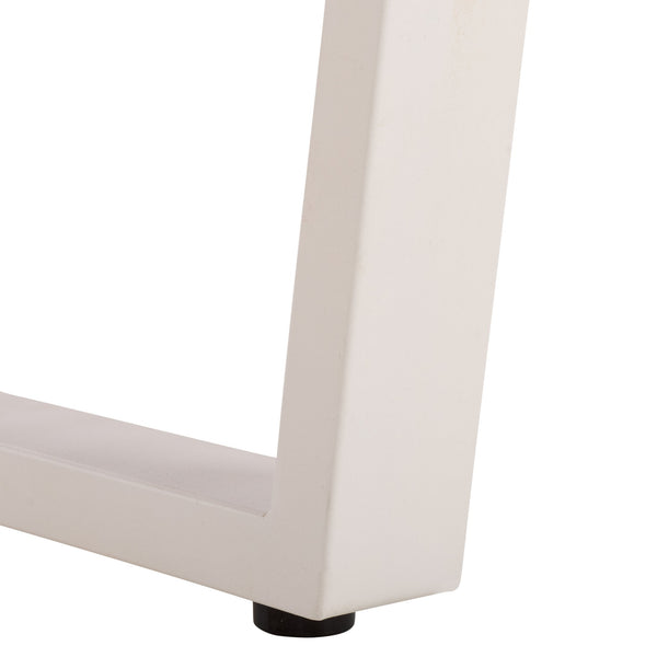 Safavieh Heather 72" Outdoor Bench - Elegant Acacia Wood And Steel For Stylish Garden And Patio Decor Natural ,White Steel Pat7327a