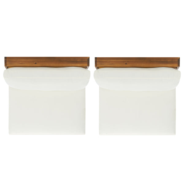 Safavieh Dune Lounge Chair Set - Stylish Acacia Wood Duo With Weather-resistant Cushions For Outdoor Comfort Natural ,Beige  Pat7328a-set2