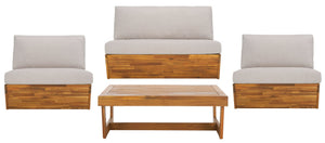 Safavieh LYNN Sofa - Contemporary Comfort for Indoor & Outdoor Spaces, Versatile Style for Cozy Living Areas Natural / Light Grey PAT7329B