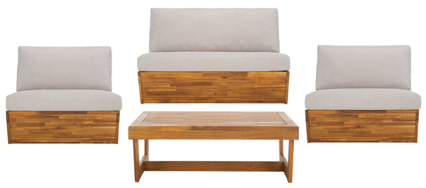 Safavieh LYNN Sofa - Contemporary Comfort for Indoor & Outdoor Spaces, Versatile Style for Cozy Living Areas Natural / Light Grey PAT7329B