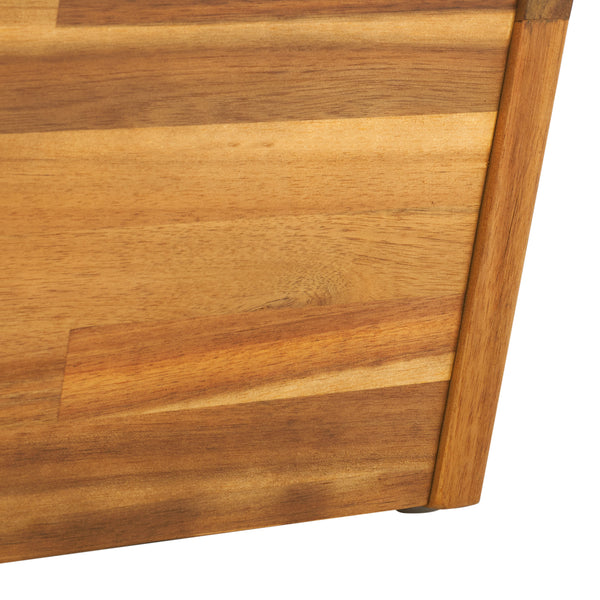 Safavieh Dune Lounge Chair Set - Stylish Acacia Wood Duo With Weather-resistant Cushions For Outdoor Comfort Natural ,Light Grey  Pat7328b-set2