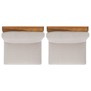 Safavieh Dune Lounge Chair Set - Stylish Acacia Wood Duo With Weather-resistant Cushions For Outdoor Comfort Natural ,Light Grey  Pat7328b-set2