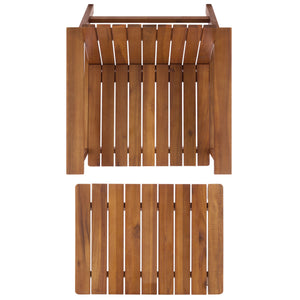 Safavieh Fallon Chair And Ottoman Set In Natural - Stylish Acacia Design For Elegant Outdoor Relaxation Natural Acacia Pat7333a