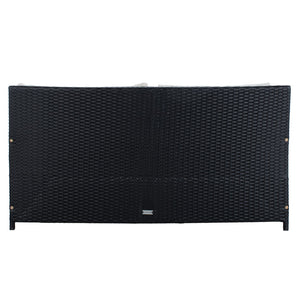 Safavieh CADEO Outdoor Daybed – Luxurious Wicker Frame with Plush Cushions for Relaxing Poolside Retreat Black / Beige PAT7500A