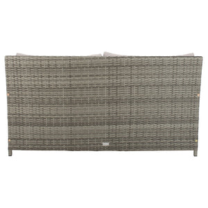 Safavieh CADEO Outdoor Daybed – Luxurious Wicker Frame with Plush Cushions for Relaxing Poolside Retreat Grey / Grey PAT7500B