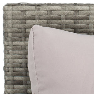 Safavieh CADEO Outdoor Daybed – Luxurious Wicker Frame with Plush Cushions for Relaxing Poolside Retreat Grey / Grey PAT7500B