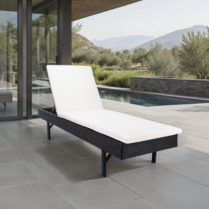 Safavieh CAM Sunlounger - Stylish Adjustable Outdoor Lounger with Premium Cushion for Ultimate Relaxation Black / Beige PAT7501A