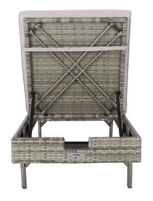 Safavieh CAM Sunlounger - Stylish Adjustable Outdoor Lounger with Premium Cushion for Ultimate Relaxation Grey / Grey PAT7501B