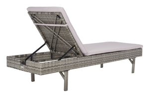 Safavieh CAM Sunlounger - Stylish Adjustable Outdoor Lounger with Premium Cushion for Ultimate Relaxation Grey / Grey PAT7501B