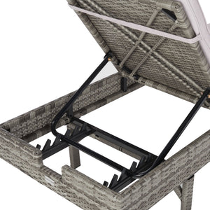 Safavieh CAM Sunlounger - Stylish Adjustable Outdoor Lounger with Premium Cushion for Ultimate Relaxation Grey / Grey PAT7501B