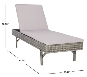Safavieh CAM Sunlounger - Stylish Adjustable Outdoor Lounger with Premium Cushion for Ultimate Relaxation Grey / Grey PAT7501B