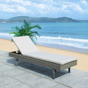 Safavieh CAM Sunlounger - Stylish Adjustable Outdoor Lounger with Premium Cushion for Ultimate Relaxation Grey / Grey PAT7501B