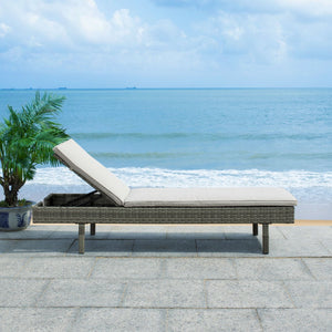Safavieh CAM Sunlounger - Stylish Adjustable Outdoor Lounger with Premium Cushion for Ultimate Relaxation Grey / Grey PAT7501B