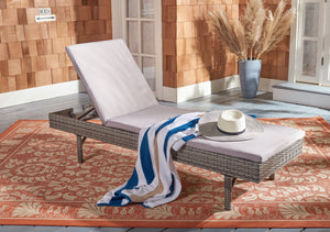 Safavieh CAM Sunlounger - Stylish Adjustable Outdoor Lounger with Premium Cushion for Ultimate Relaxation Grey / Grey PAT7501B