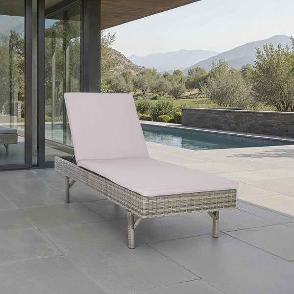 Safavieh CAM Sunlounger - Stylish Adjustable Outdoor Lounger with Premium Cushion for Ultimate Relaxation Grey / Grey PAT7501B